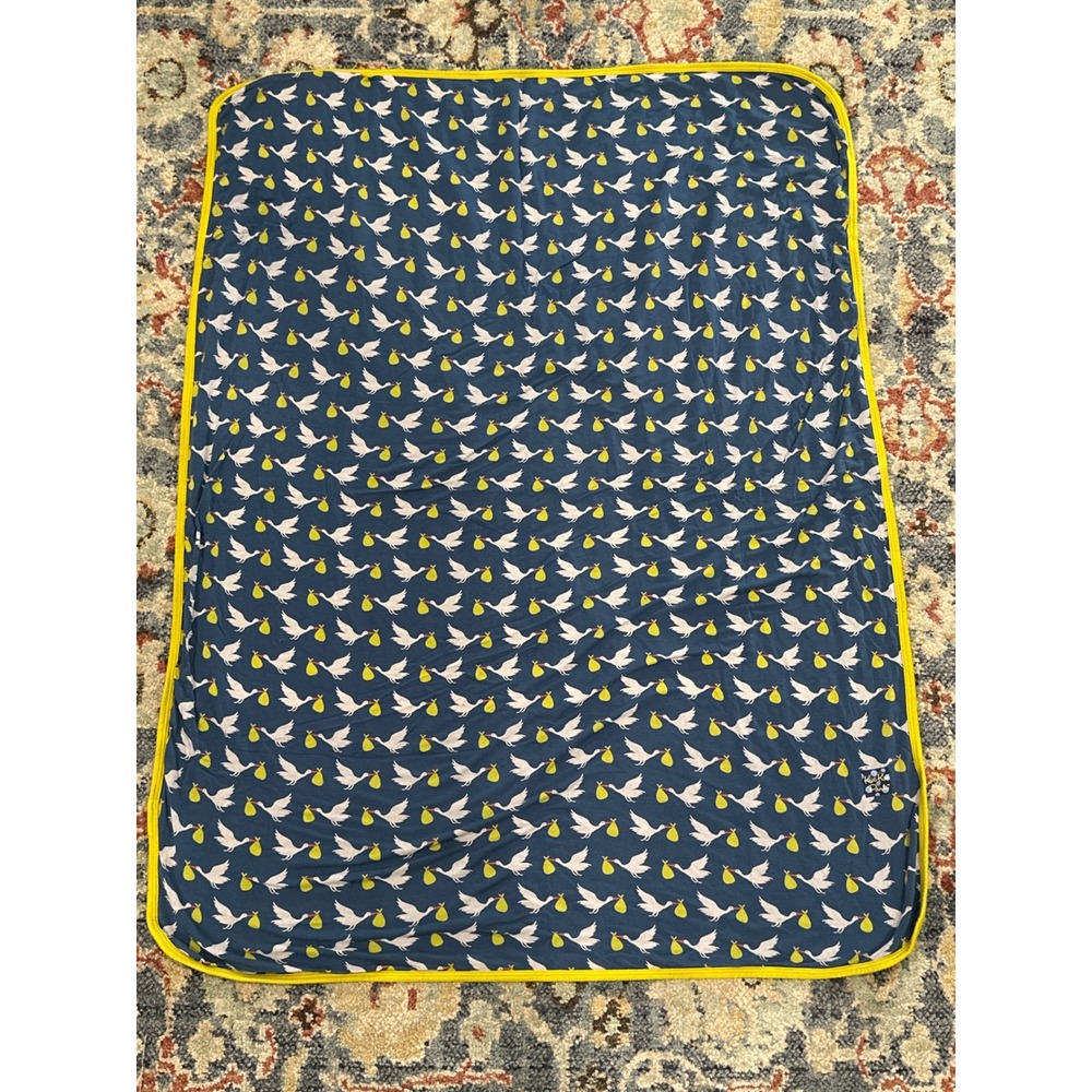 KicKee Pants Stroller Blanket Blue Stork‎ Print